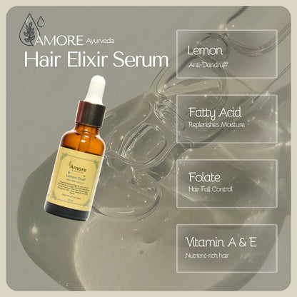 Lemon Hair Elixir | Detoxifying & Anti-Grease Treatment for Oily Scalp | Reduces Dandruff, Adds Volume & Refreshes Hair | Sulfate-Free & Paraben-Free